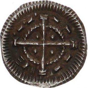 Ladislaus III. (1204-1205), Denár, podobný Husz. 103 var. klínky v polich kříže 0,3