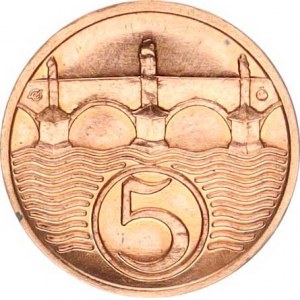 Údobí let 1918-1938, 5 hal. 1924 - novoražba (Charvát) 1,392 g