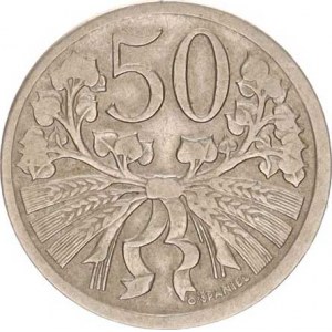Údobí let 1918-1938, 50 hal. 1925, m. hr.
