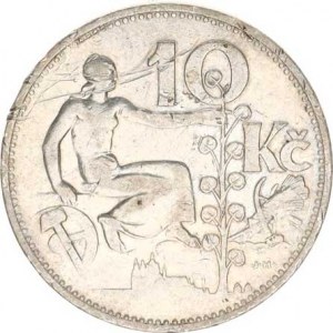 Údobí let 1918-1938, 10 Kč 1931, škrty v av.