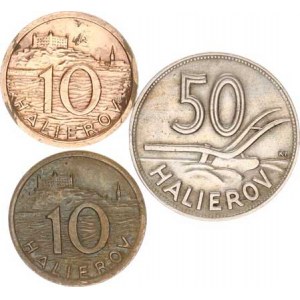 Slovensko (1939-1945), 10 hal. 1939, 1942; +50 hal. 1941 3 ks