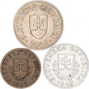 Slovensko (1939-1945), 10 hal. 1939; +20 hal. 1942 Al; +50 hal. 1941 3 ks