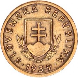 Slovensko (1939-1945), 10 hal. 1939 - bronz. odražek 1,674 g