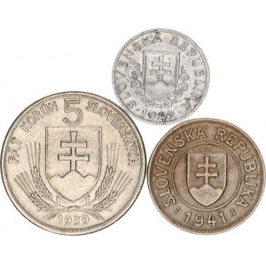 Slovensko (1939-1945), 20 hal. 1942 Al ; +1 KS 1941; +5 KS 1939 3 ks