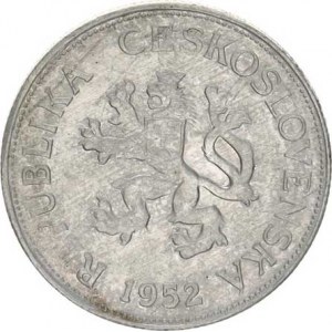 Údobí let 1945-1953, 5 Kč 1952 Al FALZUM 1,673 g