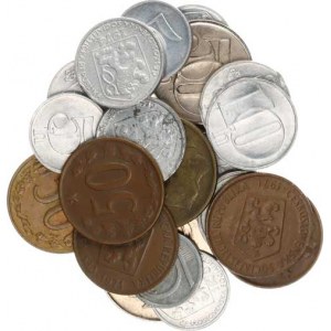 Údobí let 1953-1993, Konvolut 22 kusů mincí ( 5 hal.(5x), 10 hal. (8x), 50 hal.(6x),