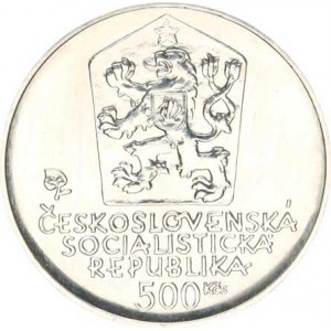 Údobí let 1953-1993, 500 Kčs 1981 - Štúr Ľudovít, nápis na hr. čitelný z rubu