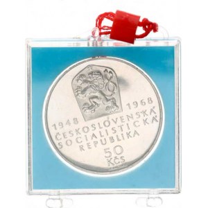 Údobí let 1953-1993, 50 Kčs 1968 - 50.výr.republiky orig. etue s červenou plombou