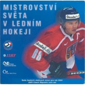 Česká republika (1993-), Ročníková sada mincí 2004 +žeton - MS v hokeji (10 000 ks)