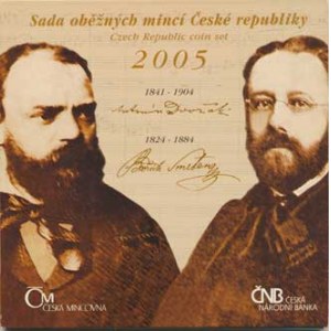 Česká republika (1993-), Ročníková sada mincí 2005 +žeton +CD - A. Dvořák a B. Smetana