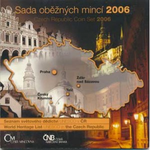 Česká republika (1993-), Ročníková sada mincí 2006 + žeton - Seznam světového dědictví (