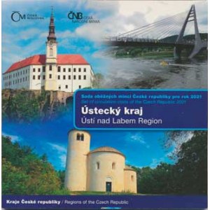 Česká republika (1993-), Ročníková sada mincí 2021 +žeton - Ústecký kraj ( 5 000 ks)