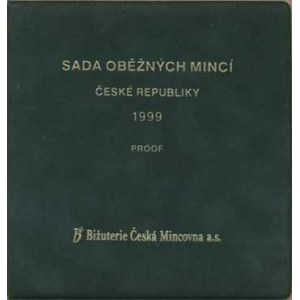 Česká republika (1993-), Ročníková sada mincí 1999 +50 Kč Praha (Ag) semišový obal