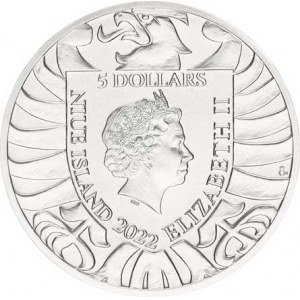 Česká republika (1993-), 2 oz Ag 999 62,2 g - Niue - 5 Dollars 2022, Alžběta II.