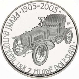 Česká republika (1993-), 200 Kč 2005 - automobil Laurin a Klement orig.etue, kap