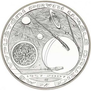 Česká republika (1993-), 200 Kč 2007 - První umělá družice Země kapsle, orig. etu