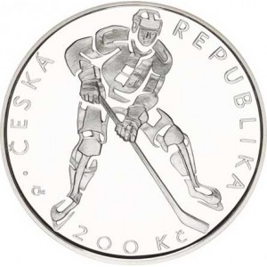 Česká republika (1993-), 200 Kč 2008 - Český svaz ledního hokeje orig. etue, kapsle