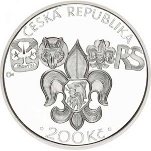 Česká republika (1993-), 200 Kč 2012 - 100. výr. založení Junáka orig. etue, kapsle
