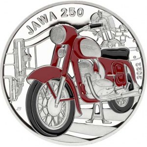 Česká republika (1993-), 500 Kč 2022 - Motocykl Jawa 250 kapsle +orig. etue +certifi