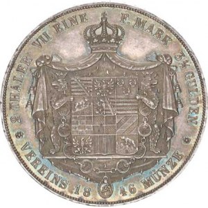 Anhalt-Dessau, Leopold Friedrich (1817-1871), 2 Tolar spolkkový (3-1/2 gulden) 1846 A KM 13 RR