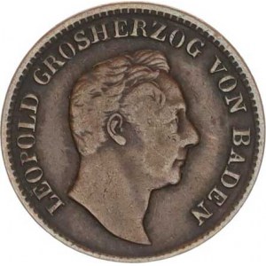 Baden, Leopold I. (1830-1852), 1 Kreuzer 1844 - pamětní (raž. 54000 ks) KM 216