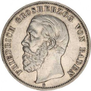 Baden, Friedrich I. (1852-56-1907), 5 Mark 1894 G KM 268, dr. rys.