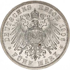 Baden, Friedrich I. (1852-56-1907), 5 Mark 1906 - Výročí zlaté svatby KM 277 R