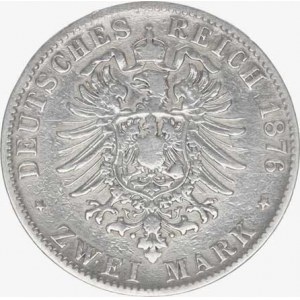 Baden, Friedrich I. (1852-56-1907), 2 Mark 1876 G R KM 265