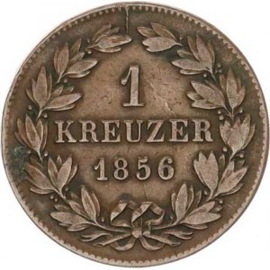 Baden, Friedrich I. (1852-56-1907), 1 Kreuzer 1856 - s tit. velkovévody KM 232