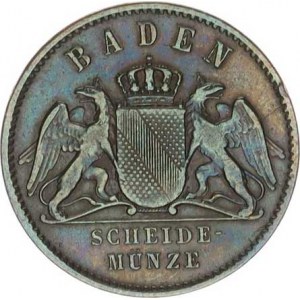 Baden, Friedrich I. (1852-56-1907), 1 Kreuzer 1865 KM 242