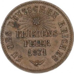 Baden, Friedrich I. (1852-56-1907), 1 Kreuzer 1871 - vítězství nad Francií KM 252