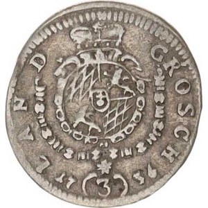 Bavorsko, Karl Albert (1726-1744), 3 kr. (groschen) 1736 - I. typ KM 426, H 243