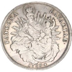 Bavorsko, Maximilian III.Joseph (1745-1777), Tolar 1759 - Madona, typ s rosetou za datací KM 223.2