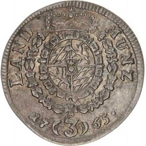 Bavorsko, Maximilian III.Joseph (1745-1777), 3 kr. 1765 b.zn. KM 477