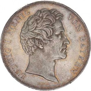 Bavorsko, Ludwig I. (1825-1848), 2 Tolar 1842 - Walhalla KM 430 37,186 g