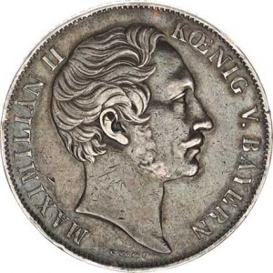 Bavorsko, Maximilian II. (1848-1864), 2 Gulden 1852 KM 446, tmavá patina, nep. hr.