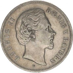 Bavorsko, Ludwig II. (1864-1886), 5 Mark 1876 D KM 502, tém.