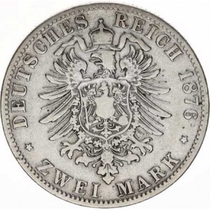 Bavorsko, Ludwig II. (1864-1886), 2 Mark 1876 D KM 505