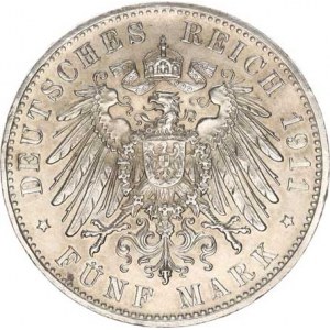 Bavorsko, princ Luitpold (1886-1912), 5 Mark 1911 D - 90. výr. narození KM 999 /27,818 g/