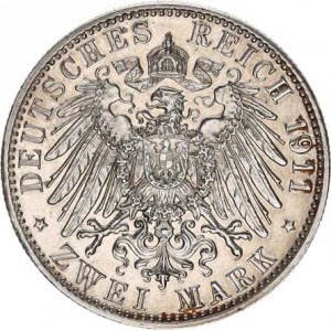 Bavorsko, princ Luitpold (1886-1912), 2 Mark 1911 D - 90. výr. narození KM 997