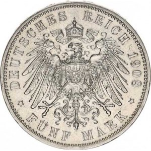 Bavorsko, Otto (1886-1913), 5 Mark 1908 D KM 512