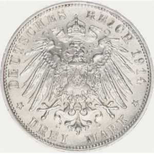 Bavorsko, Ludwig III. (1913-1918), 3 Mark 1914 D KM 1005