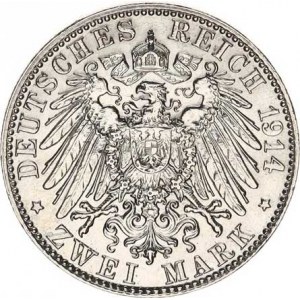 Bavorsko, Ludwig III. (1913-1918), 2 Mark 1914 D KM 1002 R
