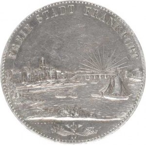 Frankfurt, 2 Tolar = 3 1/2 Gulden 1841, pohled na přístav KM 326 R