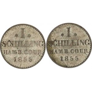 Hamburg, 1 Schilling 1855 (2x) KM 586 2 ks