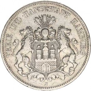 Hamburg, 5 Mark 1876 J KM 287