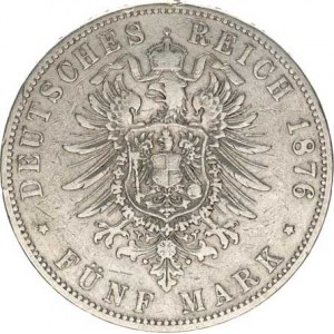 Hamburg, 5 Mark 1876 J KM 287