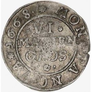 Hameln - město, VI Mariengroschen (1/6 tolaru) 1668 RR 5,506 g