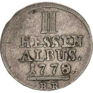 Hesse-Cassel, Friedrich II. (1760-1785), II Albus 1778 BR KM 511, hr., zvlněn, tém.