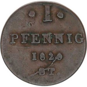 Lippe-Detmold, Paul Alexander Leopold II. (1802-1851), 1 Pfennig 1829 ST KM 245 R